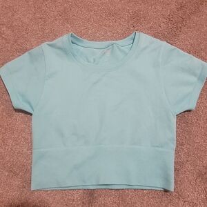 OFFLINE by aerie cropped blue t-shirt ribbed size small